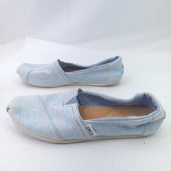 Toms Classics Shoes Solid Blue Wrap Style Slip On Comfort Flats Women Size 6.5 - Picture 2 of 7